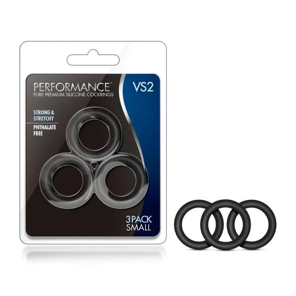 Performance VS2 Pure Premium Silicone Cockrings – Small Cock Rings – Set of 3