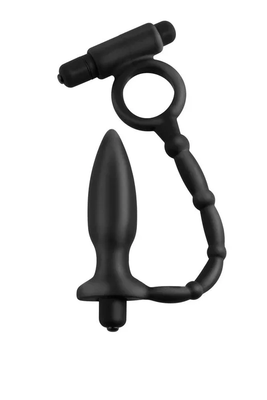 Pipedream – Anal Fantasy – Vibrating Ass-Kicker Plug with Cock Ring – Black