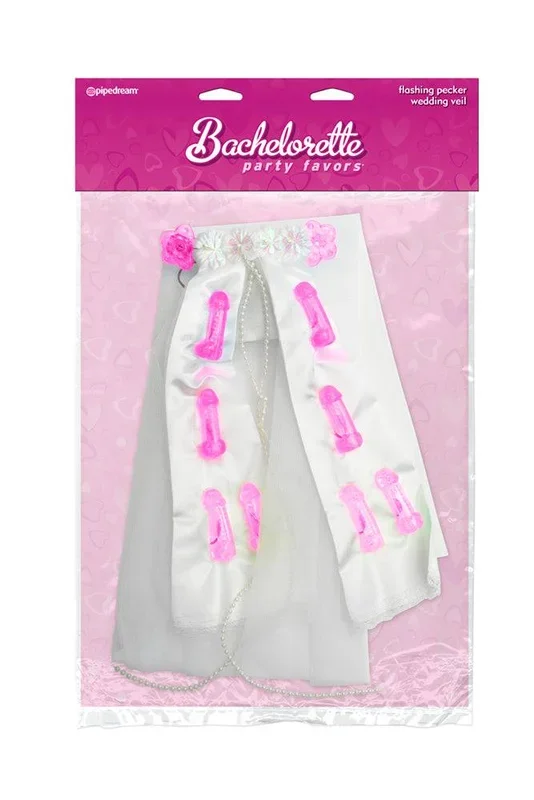 Pipedream – Bachelorette Party Favors – Light Up Veil with Penis Lights