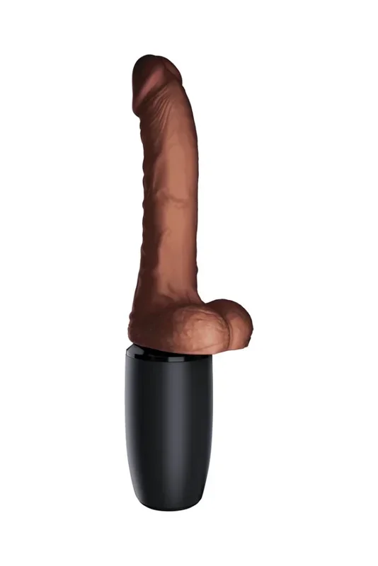 Pipedream – King Cock Plus – Warming & Thrusting Cock with Balls 7.5″ – Brown