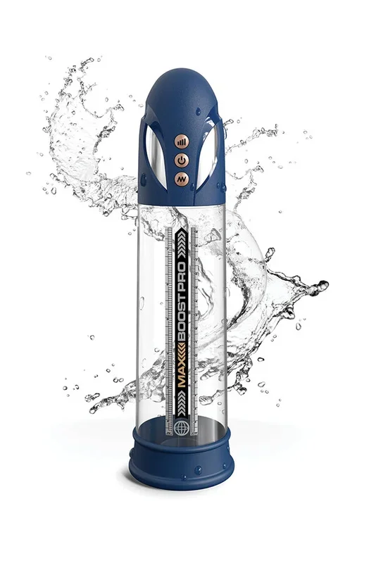 Pipedream – Pump Worx – Max Boost Pro Flow Penis Pump – Blue/Clear