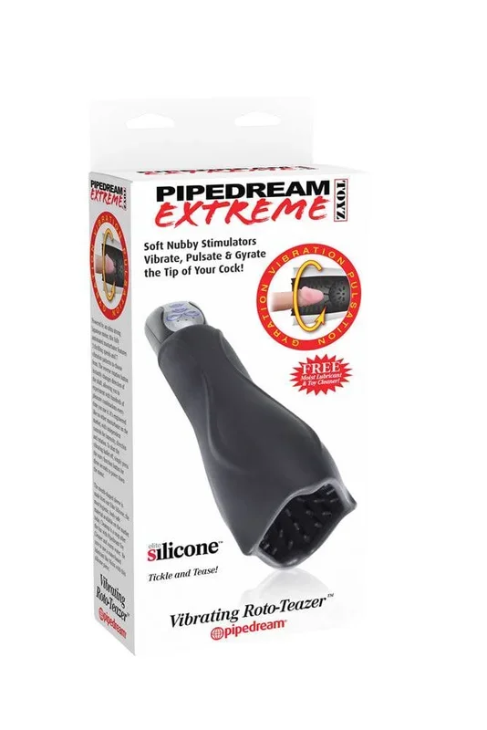 Pipedream Extreme – Vibrating Roto-Teazer Head Masturbator – Black
