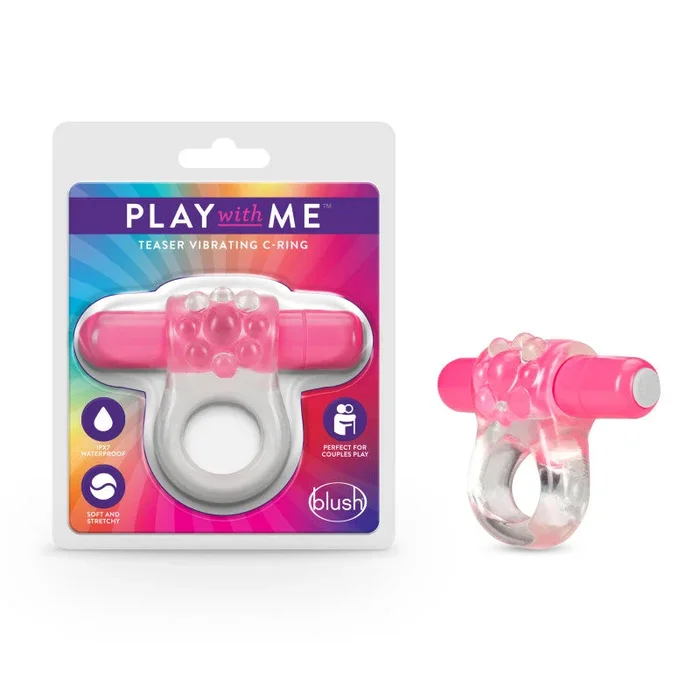 Play With Me Teaser Vibrating C-Ring – Clear/ Vibrating Cock Ring