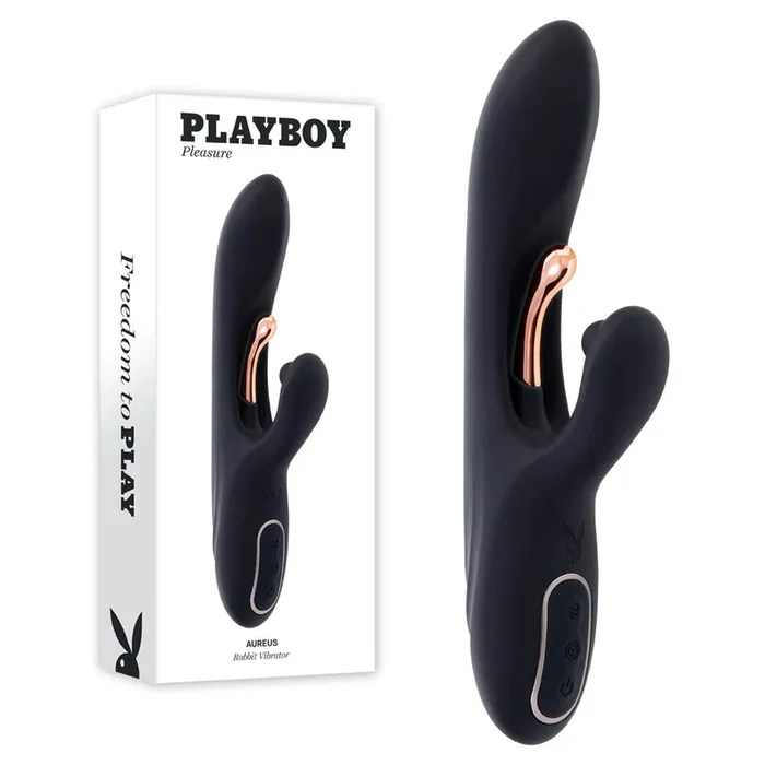 Playboy Pleasure AUREUS – 22.7 cm USB Rechargeable Rabbit Vibrator with Internal Flicker