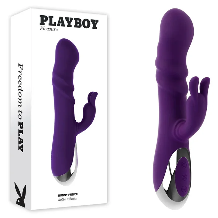 Playboy Pleasure BUNNY PUNCH – 24.4 cm USB Rechargeable Twirling Rabbit Vibrator