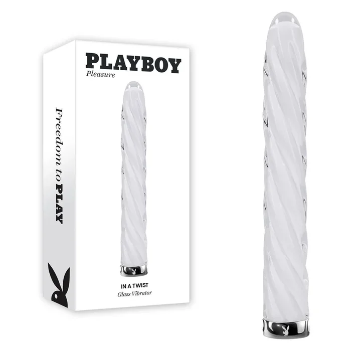 Playboy Pleasure IN A TWIST – Glass 17.5 cm USB Rechargeable Vibrator