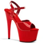 Pleaser Shoes ADO709/R/M Red Pat/Red 6