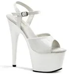Pleaser Shoes ADO709/W/M Wht Pat/Wht 7