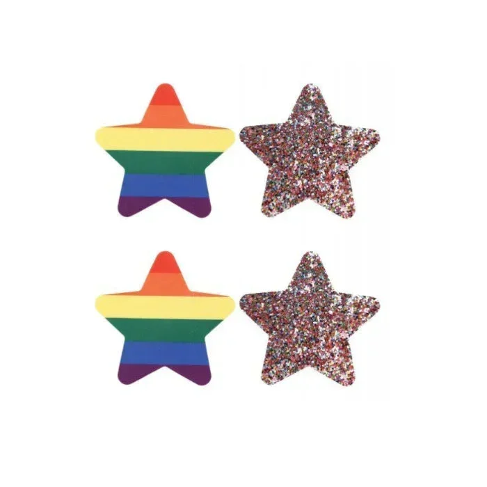 Pride Rainbow Glitter Stars Pasties