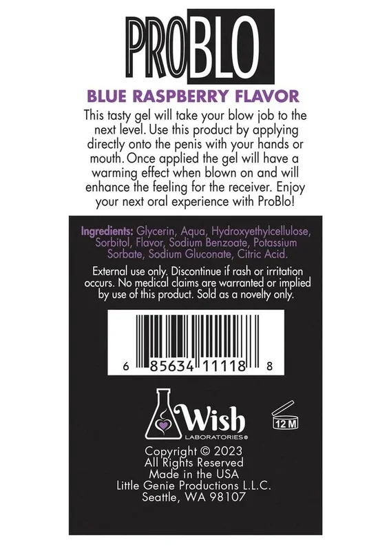 Problo Oral Pleasure Flavored Gel 1.5oz – Blue Raspberry