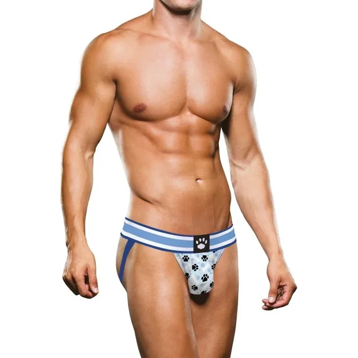Prowler Blue Paw Open Back Jock White/Blue 4 sizes