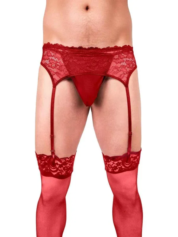 Prowler Red Lace Garter Set Medium – Red
