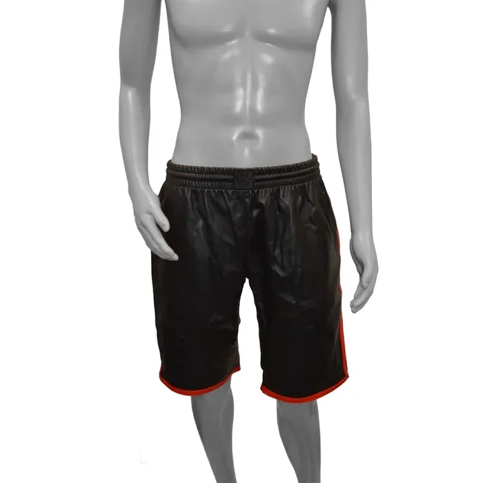 Prowler RED Leather Long Sports Shorts Black with Red Medium