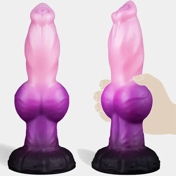 Purple Bitch Dog Dildo Realistic Silicone 9.25 Inches
