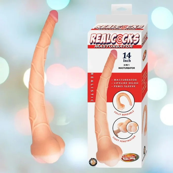 RealCocks Penis Masturbator 14″ 3-in-1 – Light