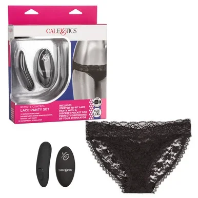 Remote Control Lace Panty Set – L/XL Black