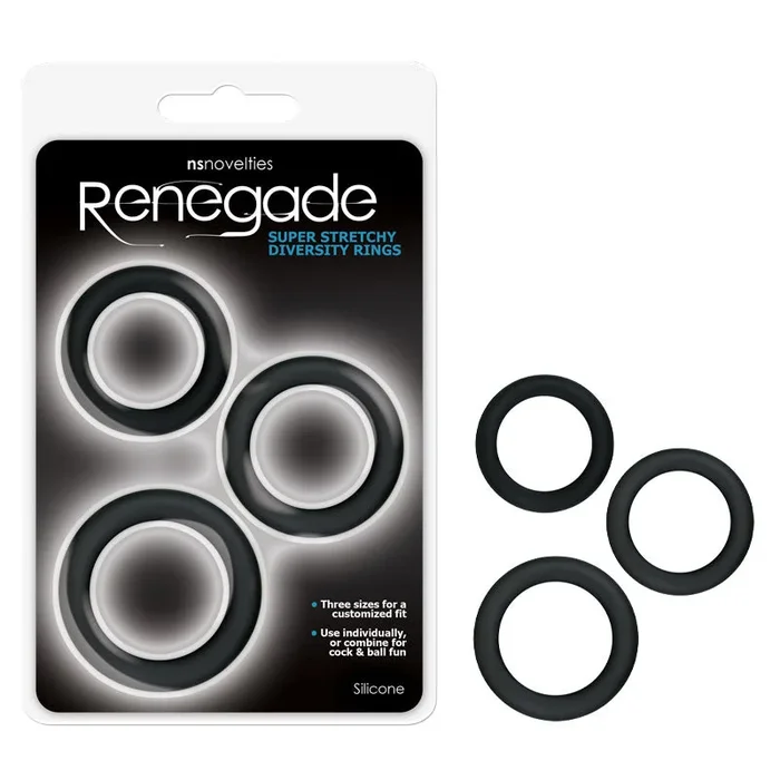 Renegade Diversity Rings 3 Pack Black