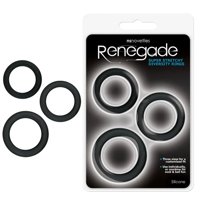 Renegade Diversity Rings Silicone Black Set of 3