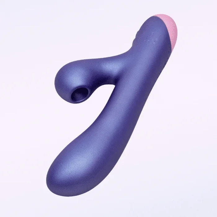 Romp Pulse Suction Silicone Rechargeable Clitoral Sucking Rabbit Vibrator – Purple