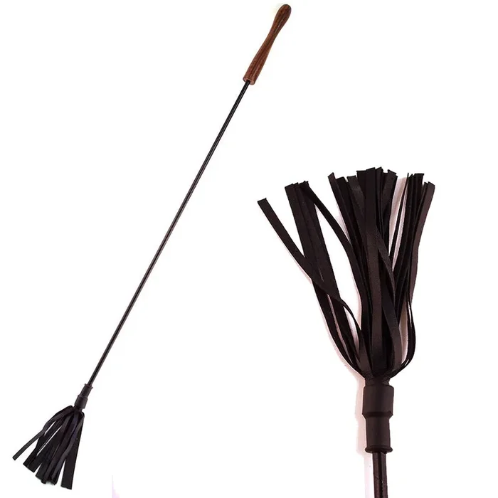 Rouge Riding Crop with Rounded Wooden Handle Black