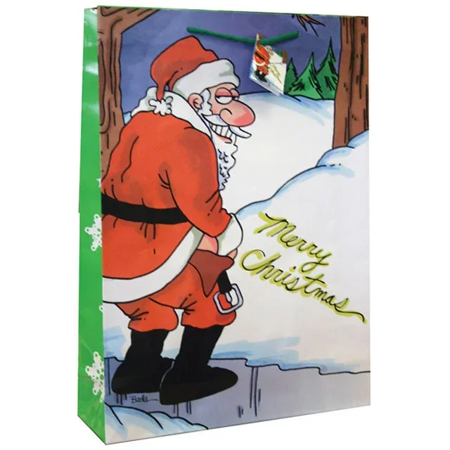 Santa Peeing In The Snow Gift Bag