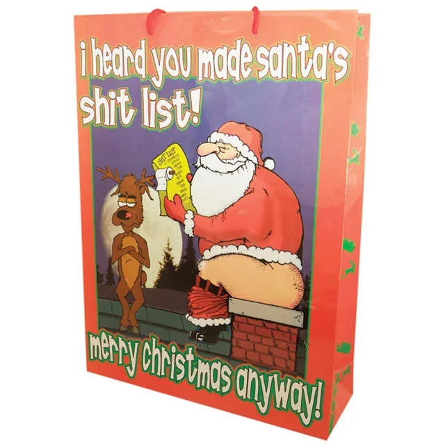 Santa Shit List Gift Bag