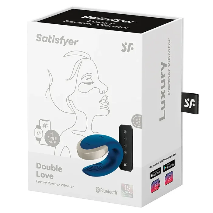 Satisfyer Double Love Connect App Partner Vibrator – Blue