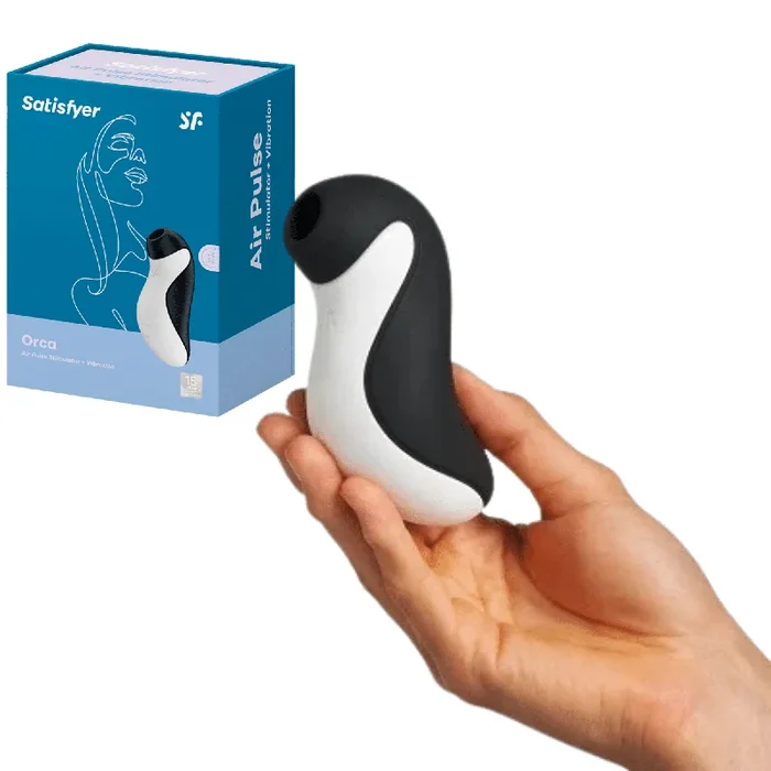 Satisfyer Orca Double Air Pulse Clitoral Sucking Vibrator – Black and White