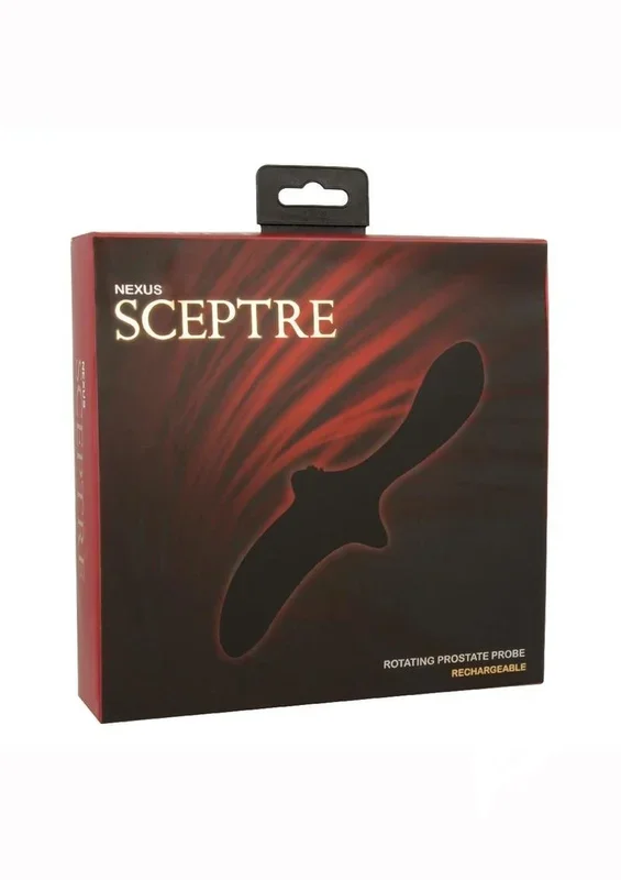 Sceptre Rotating Prostate Probe USB Rechargeable Prostate Massager Waterproof Black