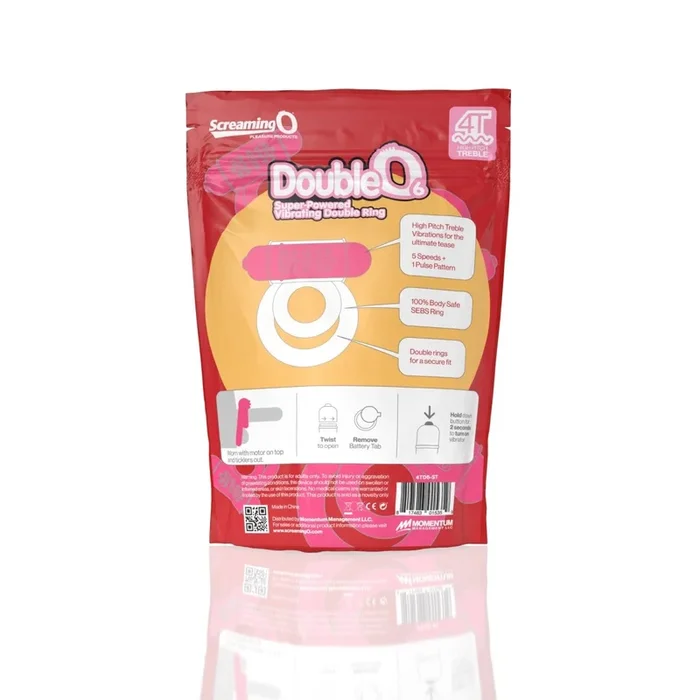 Screaming O 4t – Double O 6 Super Powered Vibrating Double Ring – Strawberry