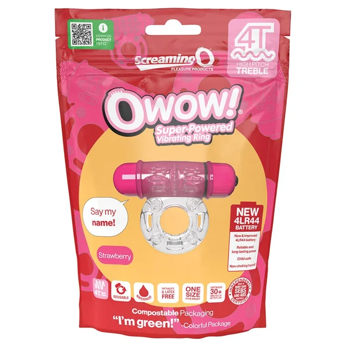 Screaming O 4T Tickle & Tease OWow Vibrating Ring – Strawberry