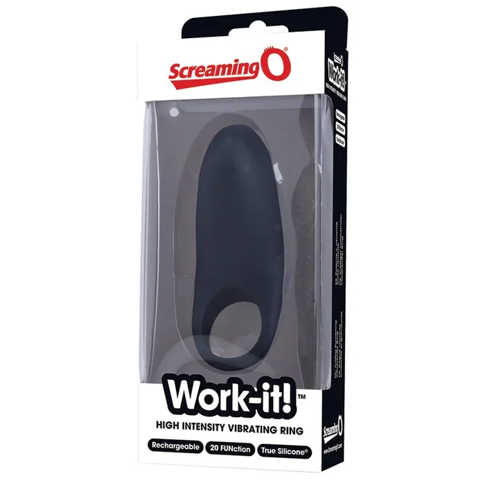 Screaming O Work-It High Intensity Vibrating C-Ring-Black