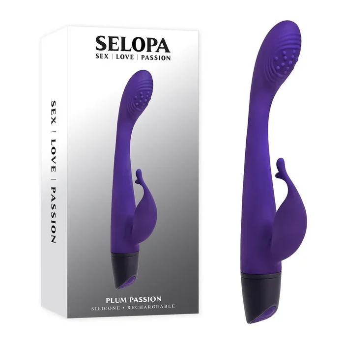 Selopa PLUM PASSION – 18.3 cm USB Rechargeable Rabbit Vibrator