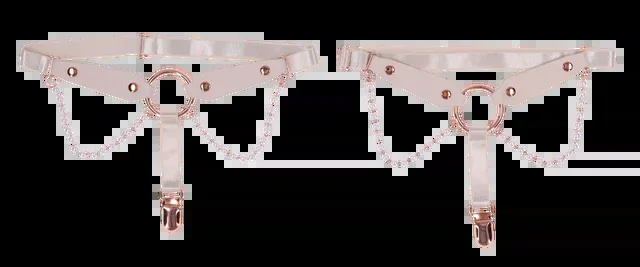 SEX AND MISCHIEF PEACHES AND CREAME PEARL GARTERS