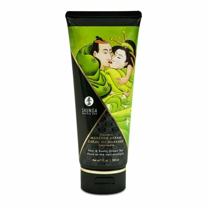 Shunga Pear & Exotic Green Tea Kissable Massage Cream – 200 ml