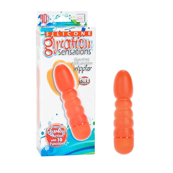 Silicone Gyration Sensations Gyrating 10-Function Rippler – Orange