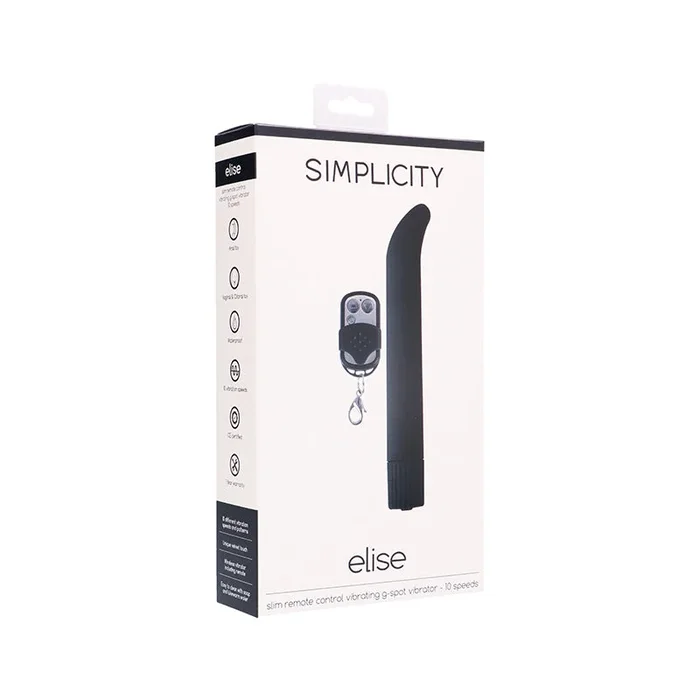 Simplicity ELISE slim remote control vibrating g-spot vibrator – Black