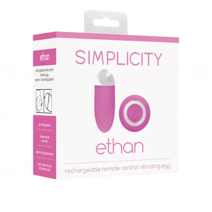 Simplicity Ethan – Rechargeable Remote Control Vibrating Egg – Pink