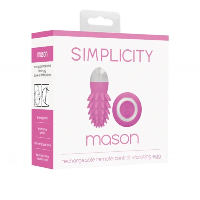 Simplicity Mason – Rechargeable Remote Control Vibrating Egg – Pink