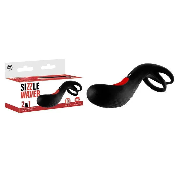 Sizzle Waver Vibrating Cock Ring – Black