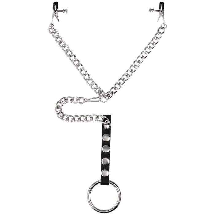 Spartacus Cock Ring with Nipple Clamps