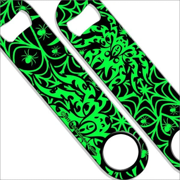 Speed Bottle Opener / Bar Key – Neon Green Spider