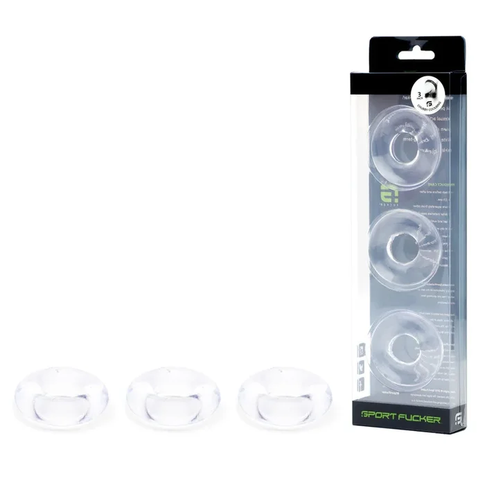 Sport Fucker Rubber Cockrings Set of 3 – Clear