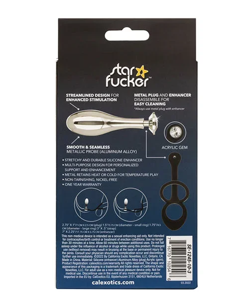 Star Fucker Teardrop Gem Plug w/Silicone Enhancer – Black