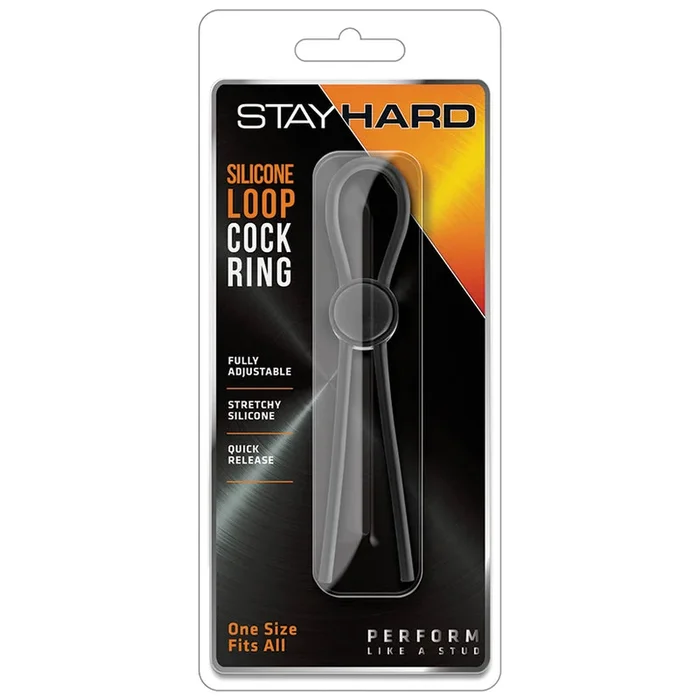 Stay Hard Black Silicone Loop Penis Ring