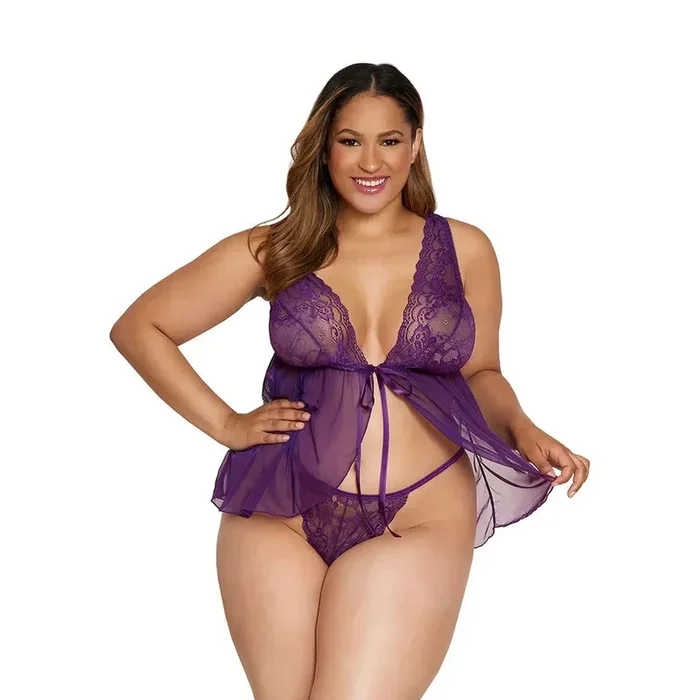 Sugar Plum Open Front Babydoll