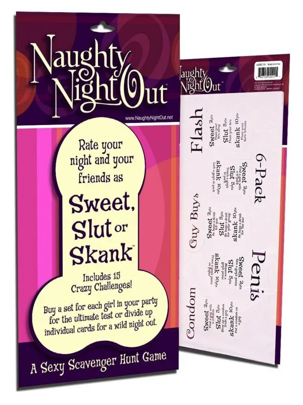 Sweet, slut or Skank Scavenger Hunt Game