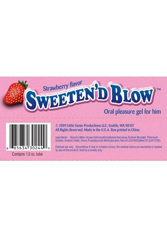 Sweeten D Blow Flavored Oral Pleasure Gel 1.5oz – Strawberry