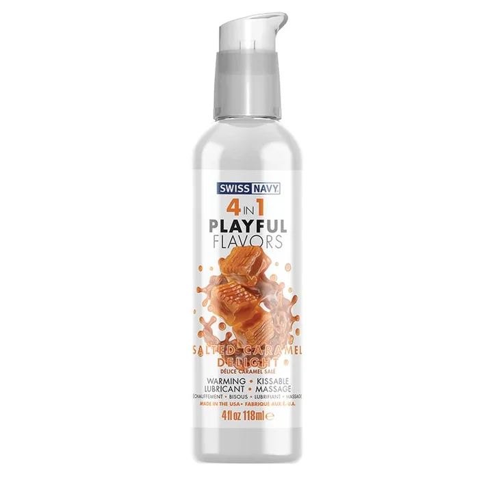 Swiss Navy 4 in 1 Playful Flavors – 4 oz Salted Caramel Delight