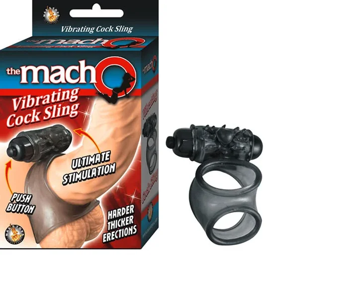 The Macho Vibrating Cocksling / Cockring Waterproof (Black)